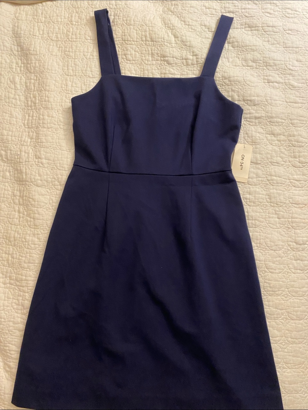 On 34Th core ponte mini Classic Navy Square-Neck Dress